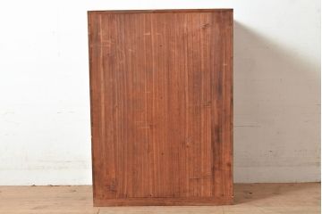 和製アンティーク　桐材と黒柿材が使われた、味わい深い趣の戸棚(収納棚、キャビネット)(R-047540)