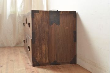 和製アンティーク　上手物!!　総桐材・桑材　木の味わいを存分にお楽しみいただける造りの良いローチェスト(ローボード)(R-047544)