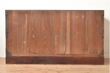 和製アンティーク　上手物!!　総桐材・桑材　木の味わいを存分にお楽しみいただける造りの良いローチェスト(ローボード)(R-047545)