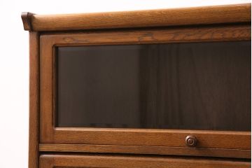 中古　三越　Brugge(ブルージュ)　HK693B・3段ラック　フラップ式の扉がお洒落なブックケース(本箱、収納棚)(R-047546)