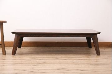 中古　松本民芸家具　斜めになった脚のデザインが印象的な67型座卓I(ローテーブル)(R-047547)