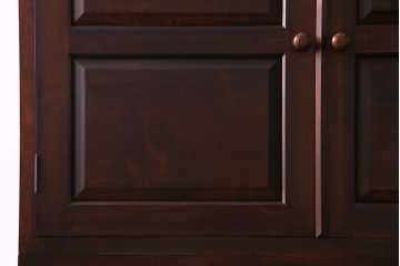 中古美品　松本民芸家具　直線的なデザインがシックな印象を醸し出すD型和タンス(箪笥、チェスト)(定価約58万円)(R-047549)