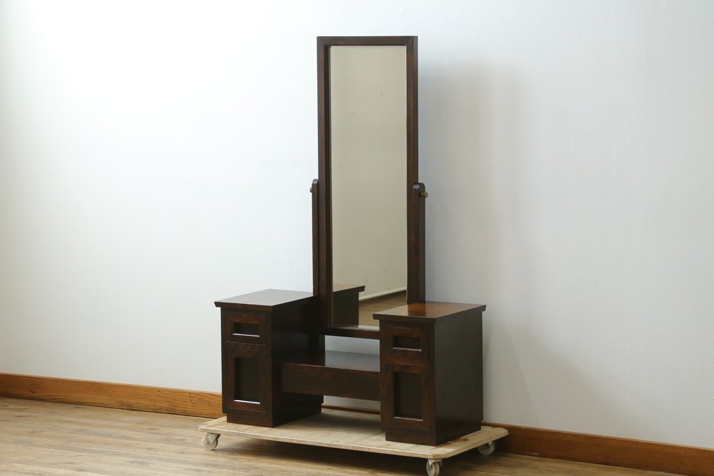中古　松本民芸家具　M型一面鏡I　直線的なデザインが美しいドレッサー　定価約24万円　(R-047555)