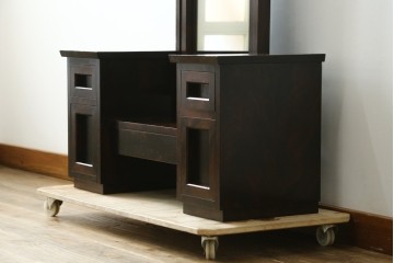 中古　松本民芸家具　M型一面鏡I　直線的なデザインが美しいドレッサー　定価約24万円　(R-047555)