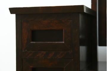 中古　松本民芸家具　M型一面鏡I　直線的なデザインが美しいドレッサー　定価約24万円　(R-047555)