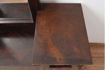 中古　松本民芸家具　M型一面鏡I　直線的なデザインが美しいドレッサー(姿見、鏡台、ミラー)(定価約24万円)(R-047555)