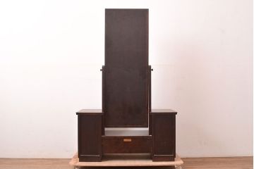 中古　松本民芸家具　M型一面鏡I　直線的なデザインが美しいドレッサー(姿見、鏡台、ミラー)(定価約24万円)(R-047555)