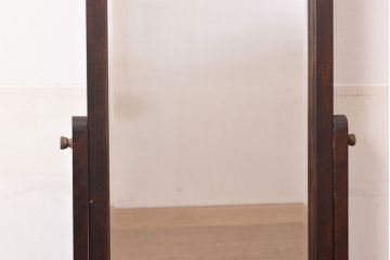 中古　松本民芸家具　M型一面鏡I　直線的なデザインが美しいドレッサー(姿見、鏡台、ミラー)(定価約24万円)(R-047555)