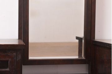 中古　松本民芸家具　M型一面鏡I　直線的なデザインが美しいドレッサー(姿見、鏡台、ミラー)(定価約24万円)(R-047555)