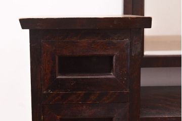 中古　松本民芸家具　M型一面鏡I　直線的なデザインが美しいドレッサー(姿見、鏡台、ミラー)(定価約24万円)(R-047555)