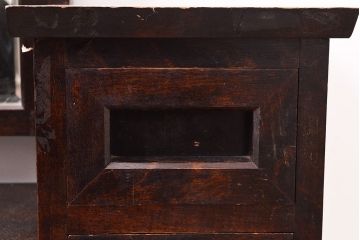 中古　松本民芸家具　M型一面鏡I　直線的なデザインが美しいドレッサー(姿見、鏡台、ミラー)(定価約24万円)(R-047555)