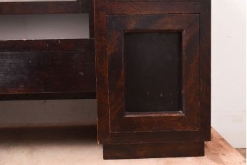 中古　松本民芸家具　M型一面鏡I　直線的なデザインが美しいドレッサー(姿見、鏡台、ミラー)(定価約24万円)(R-047555)