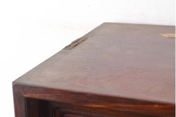 【簡易リペア限定品】和製アンティーク　前面漆塗り(ケヤキ玉杢・黒柿)　中(楠木)　天板・側面(ケヤキ)　高級品!品のある佇まいが魅力的な指物家具の重ね箪笥(収納箪笥、整理箪笥、引き出し、チェスト)(R-047558)