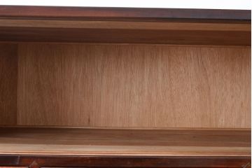 【簡易リペア限定品】和製アンティーク　前面漆塗り(ケヤキ玉杢・黒柿)　中(楠木)　天板・側面(ケヤキ)　高級品!品のある佇まいが魅力的な指物家具の箪笥ローボード(収納箪笥、時代箪笥、収納棚)(R-047559)