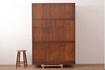 【簡易リペア限定品】和製アンティーク　前面漆塗り(ケヤキ玉杢・黒柿)　中(楠木)　側面(ケヤキ)　高級品!品のある佇まいが魅力的な指物家具の箪笥ローボード(収納箪笥、時代箪笥、引き出し、チェスト)(R-047561)