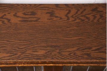 中古　三越　Brugge(ブルージュ)　VE608　ステンドグラスがお洒落なスリムキャビネット(収納棚、食器棚、ガラス戸棚、本箱、ブックケース)(R-047566)