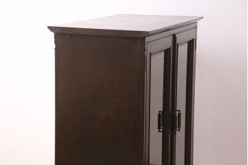 和製ヴィンテージ　神戸の洋家具、永田良介商店の上品な佇まいの戸棚(収納棚、キャビネット、カウンター収納棚、ビンテージ)(R-047573)