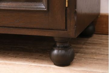 和製ヴィンテージ　神戸の洋家具、永田良介商店の上品な佇まいの戸棚(収納棚、キャビネット、カウンター収納棚、ビンテージ)(R-047573)