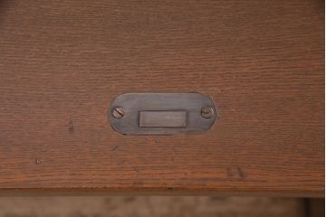 和製アンティーク　ロータイプが珍しい、ナラ材製のロールトップデスク(片袖デスク、座卓、座机、在宅ワーク、在宅用ワークデスク)(R-047575)