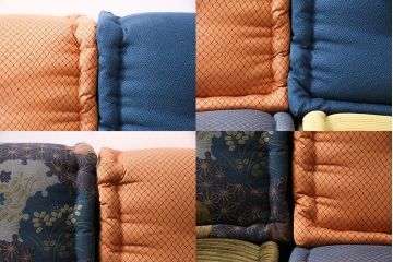 中古　一際目を引く個性的なデザインが素敵なRoche Bobois(ロッシュボボア)のソファ&クッションセット(3人掛け、2人掛け、1人掛け)(定価約110万円)(R-047576)