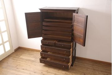 中古　松本民芸家具　A型和タンスI　和と洋どちらにも馴染む衣装盆付きのタンス(定価約68万円)(着物タンス)(R-047578)
