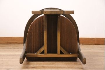 中古　特注品　桐里工房製!木の温もり溢れる総桐材製のダイニングセット(ダイニングテーブル、アームチェア、ベンチ)(定価約140万円)(R-047579)
