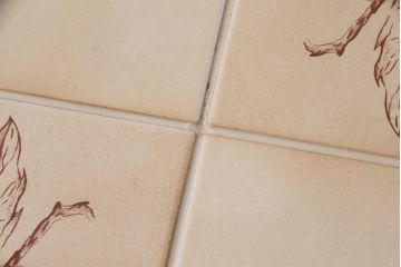 北欧ビンテージ　レトロなタイルトップが目を引くセンターテーブル(コーヒーテーブル、ローテーブル)(R-047582)