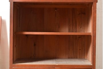 和製アンティーク　前面ヒノキ材　ノスタルジックな空間を高める戸棚(収納棚、キャビネット、食器棚、サイドボード)(R-047594)