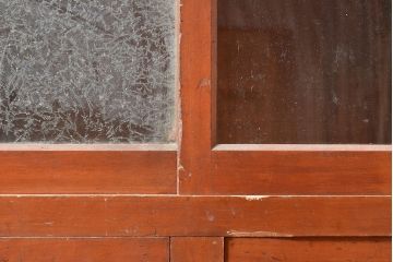 和製アンティーク　前面ヒノキ材　ノスタルジックな空間を高める戸棚(収納棚、キャビネット、食器棚、サイドボード)(R-047594)