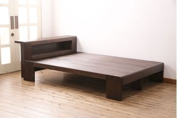 中古　美品　桐里工房製!しっとりとした落ち着きのある佇まいが魅力的な総桐材製ベッドフレーム(定価約72万円)(R-047596)