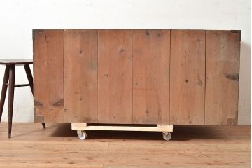 和製アンティーク　ケヤキの木目が和の趣を演出する仙台箪笥(重ね箪笥、時代箪笥、衣装箪笥)(R-047603)