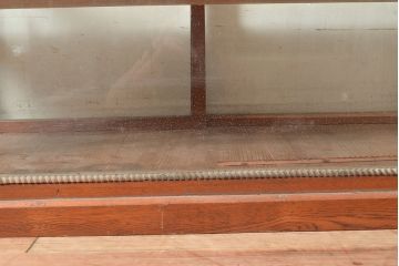 和製アンティーク　見せる収納にぴったり!温かみのある栓材製のガラスケース(陳列棚、ショーケース)(R-047604)