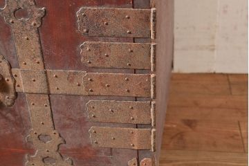 和製アンティーク　上手物!前面欅(ケヤキ)材の上品な二本松箪笥(重ね箪笥、時代箪笥、衣装箪笥)(R-047605)