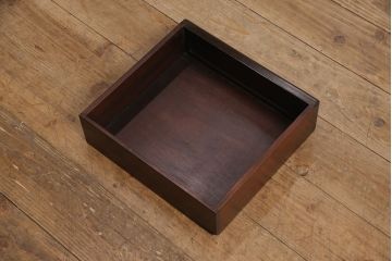 和製ビンテージ　鉄刀木(タガヤサン)　まるで美術品!梅の花の浮き彫りが見事な飾り棚(茶棚、収納棚、ヴィンテージ)(R-047609)