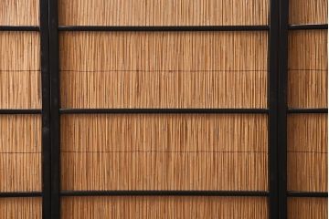 ビンテージ建具　上手物　漆塗り　泳ぐ鯉の透かしが風情漂う御簾戸4枚セット(簾戸、簀戸、葭戸、夏障子、夏戸、葦戸)(R-047612)