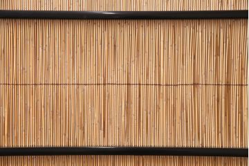 ビンテージ建具　上手物　漆塗り　泳ぐ鯉の透かしが風情漂う御簾戸4枚セット(簾戸、簀戸、葭戸、夏障子、夏戸、葦戸)(R-047612)
