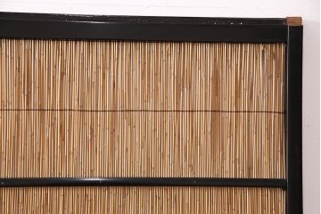 ビンテージ建具　上手物　漆塗り　泳ぐ鯉の透かしが風情漂う御簾戸4枚セット(簾戸、簀戸、葭戸、夏障子、夏戸、葦戸)(R-047612)