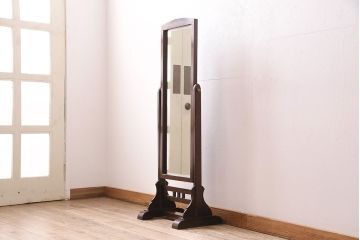 中古　松本民芸家具　品のある佇まいが魅力のA型姿見(定価約10万円)(ミラー、鏡)(R-047613)