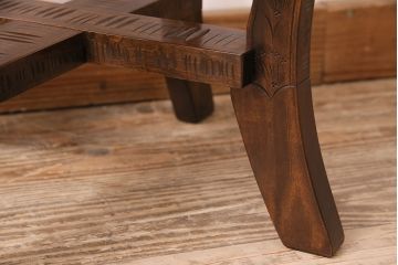 中古　伝統工芸の軽井沢彫りの一品!桜の彫刻が見事なダイニングチェア(イス)(R-047626)
