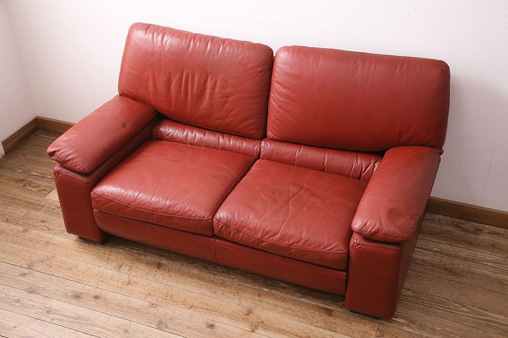 中古　スペイン製　VAROSA VALENTI(バロッサ バレンティ)　高級品!大人な雰囲気を醸し出す二人掛けソファ　定価約100万円　(R-047628)