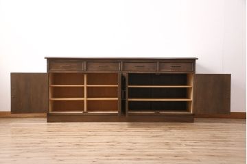 和製ビンテージ　神戸洋家具　永田良介商店　西洋アンティーク家具を思わせるキッチンカウンター(サイドボード、収納棚、戸棚)(R-047630)