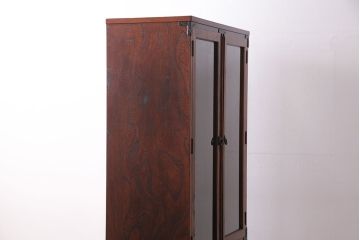 中古　伝統民芸　岩谷堂箪笥　No.233　拭き漆塗りが上品なキャビネット(書棚、本箱、ブックケース)(定価約45万円)