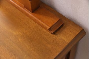 中古　横浜ダニエル(daniel)　A-402　スツール付き　ラウンド型の鏡が印象的な上品な佇まいのドレッサー(鏡台)(R-047632)