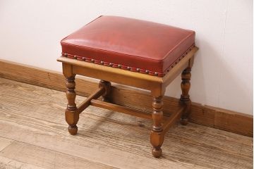 中古　横浜ダニエル(daniel)　A-402　スツール付き　ラウンド型の鏡が印象的な上品な佇まいのドレッサー(鏡台)(R-047632)