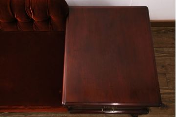 和製ヴィンテージ　モリシゲ(MORISHIGE/森繁)　希少!チェスト付きが珍しい、優雅なひとときを演出するソファ(2人掛け、ビンテージ)(R-047640)