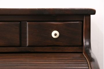 海外ヴィンテージ　ETHAN ALLEN(イーセンアーレン)　丸みのある蛇腹式の扉がお洒落なロールトップデスク(机、在宅ワーク、在宅用ビンテージ)(R-047641)