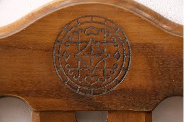 和製ヴィンテージ　カリモク家具(karimoku)　エキゾチックな雰囲気を醸し出すブナ材製のチェア4脚セット(ダイニングチェア、椅子、ビンテージ、バラ売り可能)(R-047657)