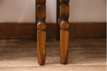 和製ヴィンテージ　カリモク家具(karimoku)　エキゾチックな雰囲気を醸し出すブナ材製のチェア4脚セット(ダイニングチェア、椅子、ビンテージ、バラ売り可能)(R-047657)