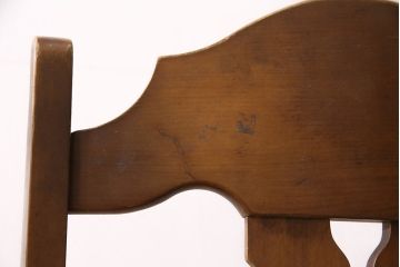 和製ヴィンテージ　カリモク家具(karimoku)　エキゾチックな雰囲気を醸し出すブナ材製のチェア4脚セット(ダイニングチェア、椅子、ビンテージ、バラ売り可能)(R-047657)