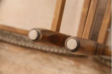 和製ヴィンテージ　カリモク家具(karimoku)　エキゾチックな雰囲気を醸し出すブナ材製のチェア4脚セット(ダイニングチェア、椅子、ビンテージ、バラ売り可能)(R-047657)